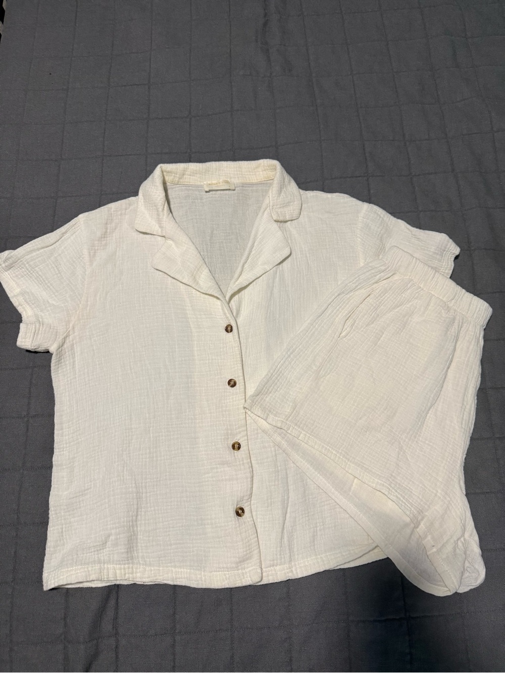 Altard State. S. Lightweight White Button-Up Lounge Set. Like new!